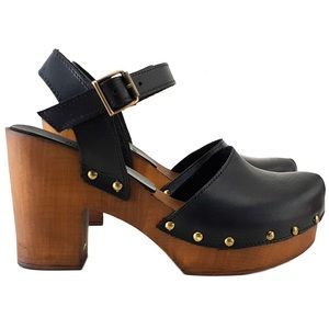 Made in Italy. Brand New , leather heeled clogs. Super comfortable.
